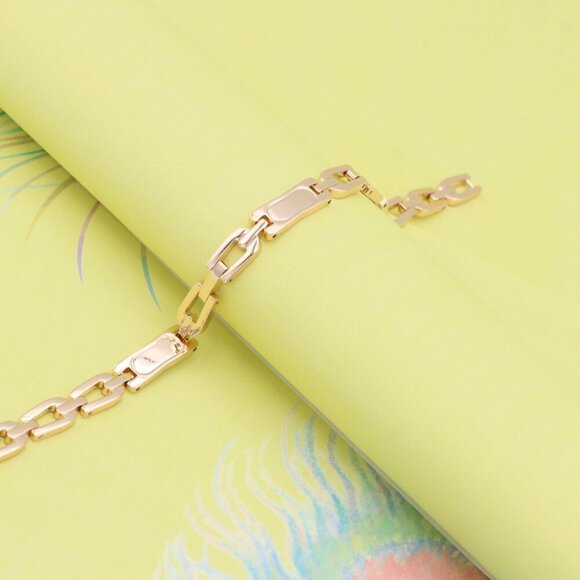 "Bold Link Design Rose Gold Bracelet, XPBL1002 - Picture 5 of 12